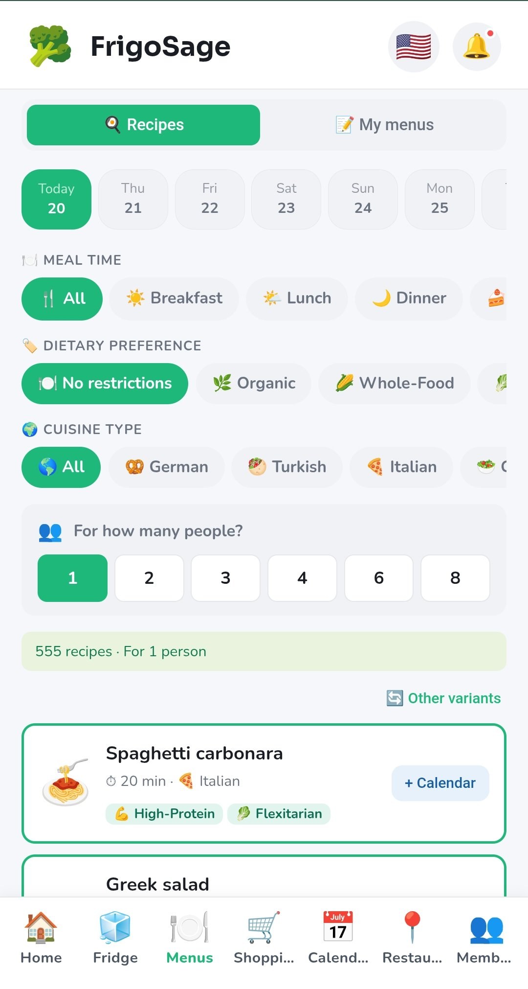 Recipe browsing