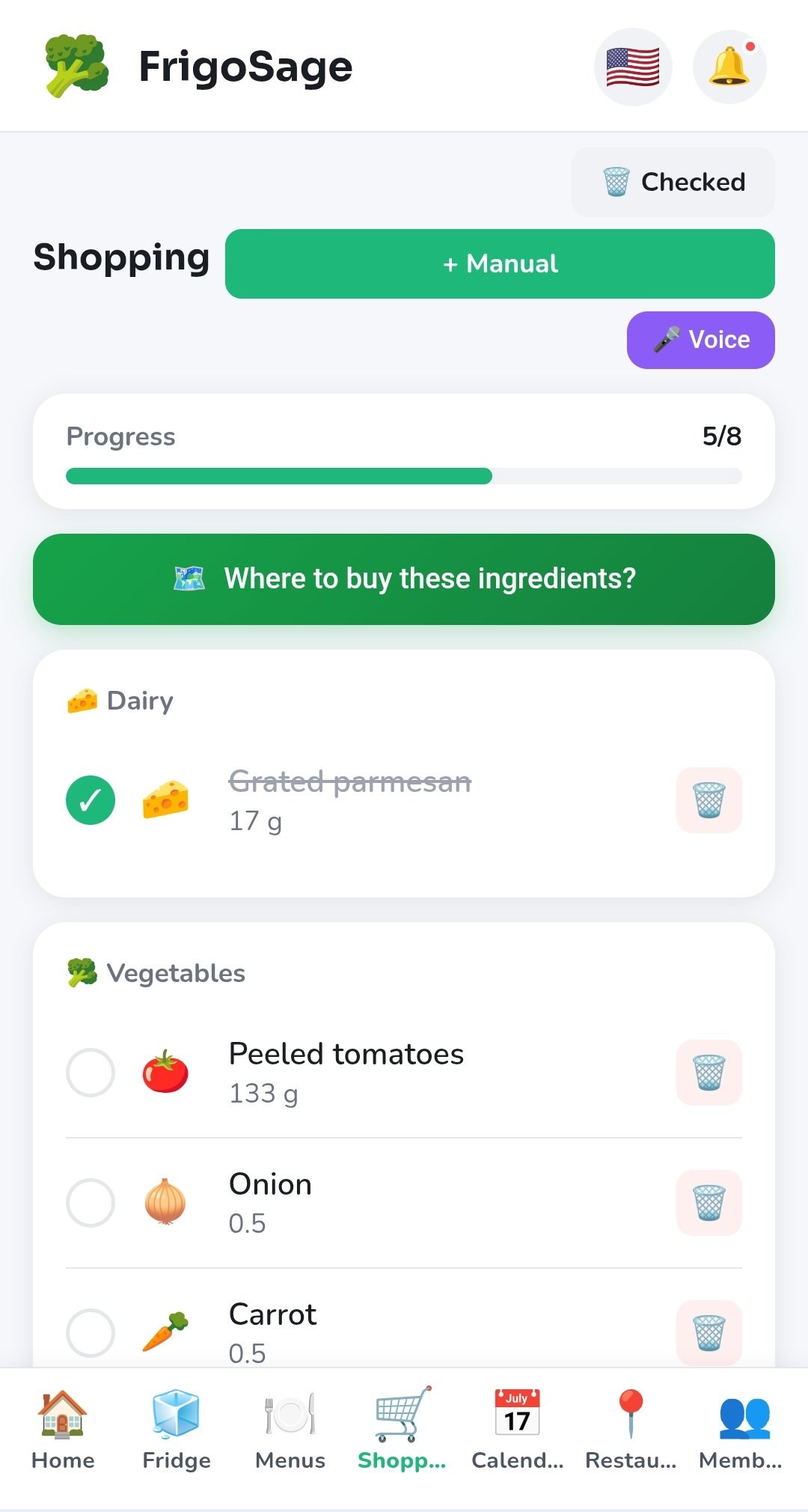 Shopping list