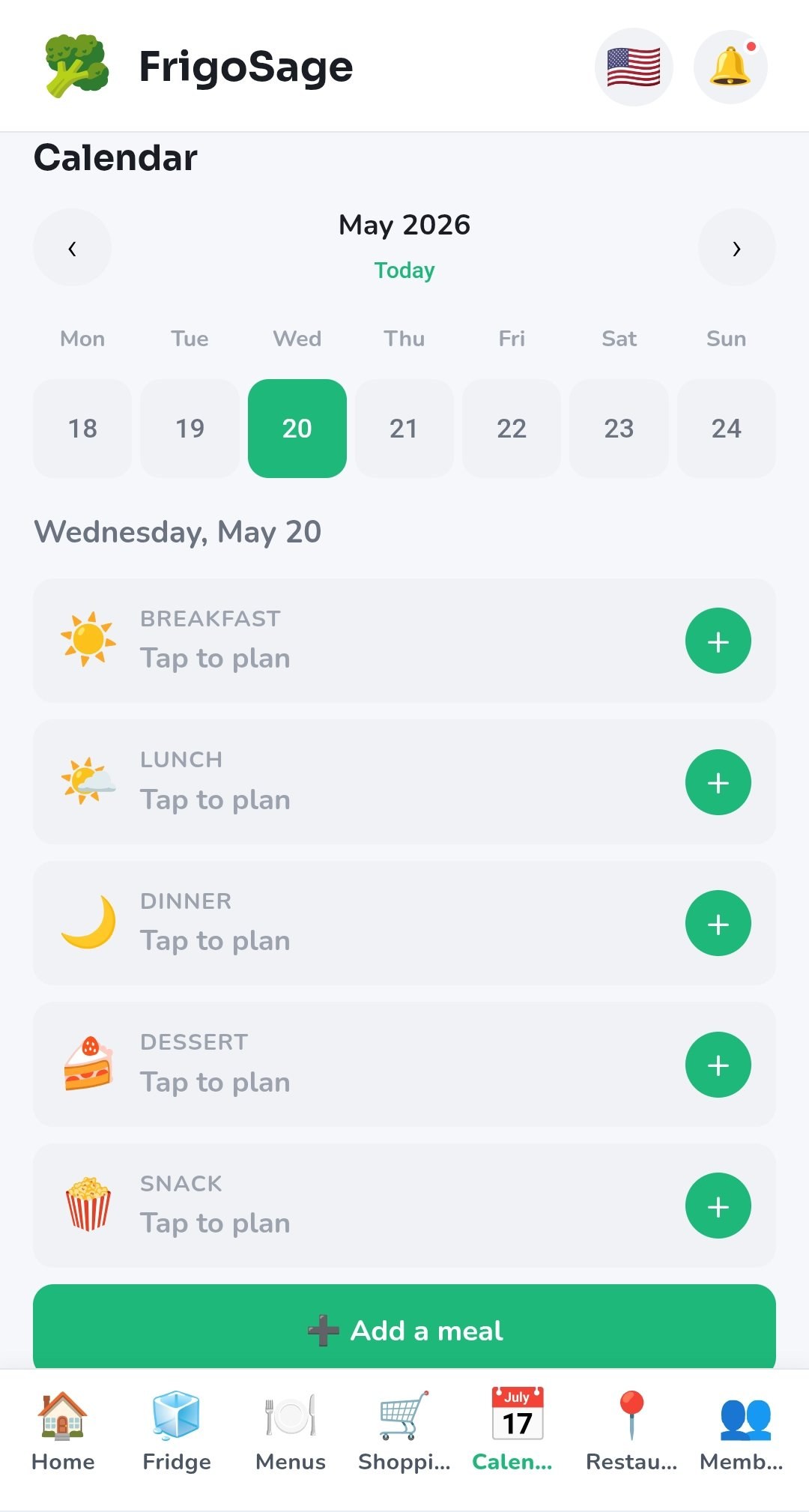 Weekly calendar